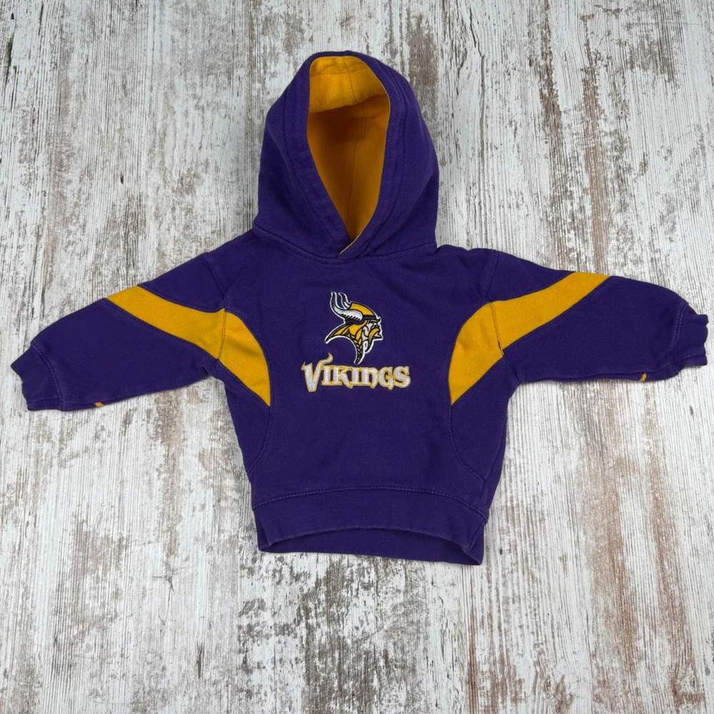 NFL Minnesota Vikings Toddler Hoodie Purple Gold Pullover Sweatshirt 24M Kids